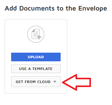 Screen grab of adding documents from the cloud