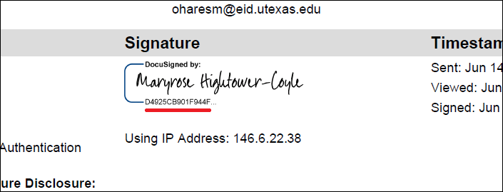 Reviewing Signature IDs in Certificate