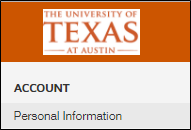 Personal Information button in upper left corner