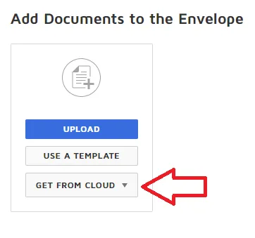 Screen grab of adding documents from the cloud