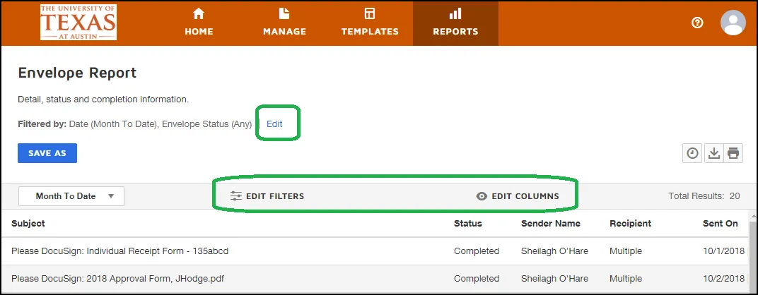 Custom Report Configuration