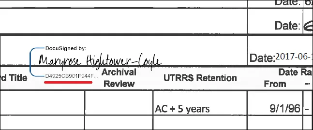 Reviewing Signature IDs in Document