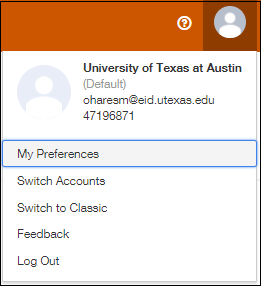 Select User Preferences