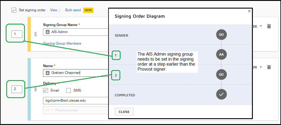Setting signing order Setting signing order