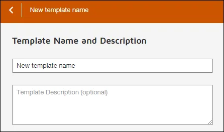 Template Name and Description